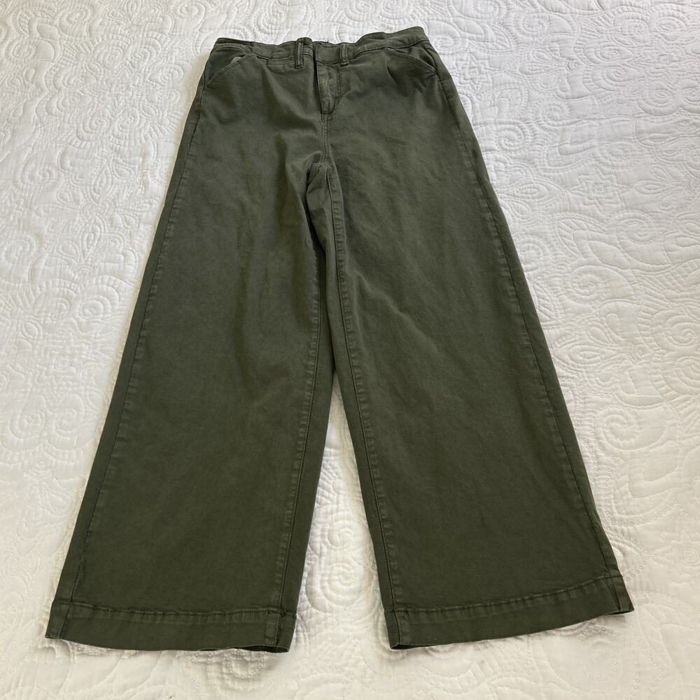 Torrid Wide Leg High-Rise Chino Pants Size 10R (32x29) Green 'Feel the Fit'